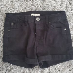 Girls black jean shorts